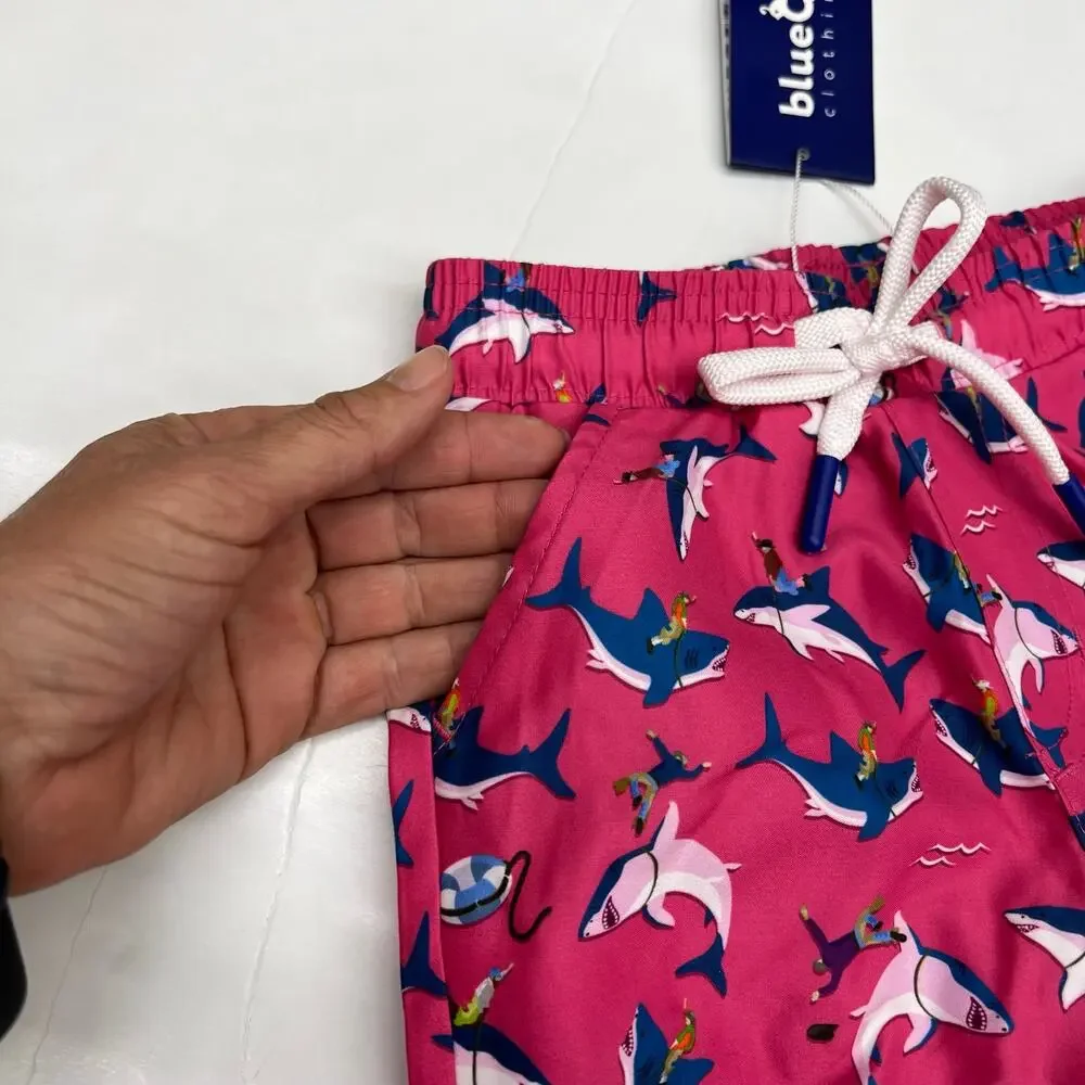 NWT Blue Quail 18M Great White Rodeo Swim Trunks